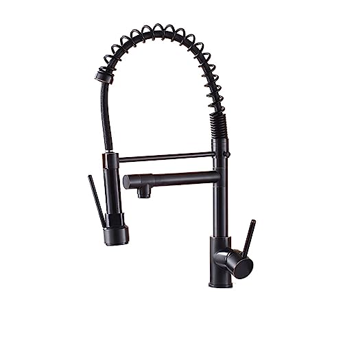 Robinet de cuisine extractible brossé à poignée unique pour évier