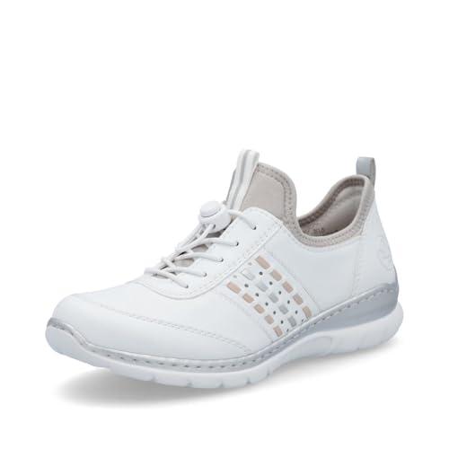 Rieker Damen Low-Top Sneaker L3259, Frauen Halbschuhe,Freizeitschuhe,Turnschuhe,Laufschuhe,straßenschuhe,Strassenschuhe,Weiss (80),39 EU / 6 UK