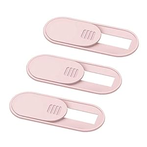 Laptop Camera Cover Slide, 0.028 Inch Ultra Thin Laptop Camera Cover Blocker, Laptop Accessories for iPhone MacBook Laptop, Desktop, PC, Tablet, Protect Your Visual Privacy Security (Pink-3 Pack)