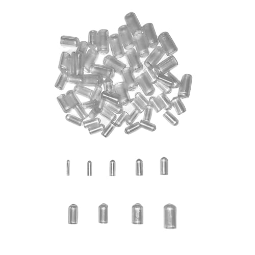 HLIWS 180 Pezzi 10 Taglie Tappi Terminali in Gomma, Rotondi Tappi in Gomma PVC, Copertura del Beccuccio Della, Per Viti Tubi Tondi (Trasparente)