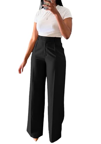 Women's High Waisted Dress Pants Stretchy Business Casual Pants Straight Leg Work Trousers with Pockets3