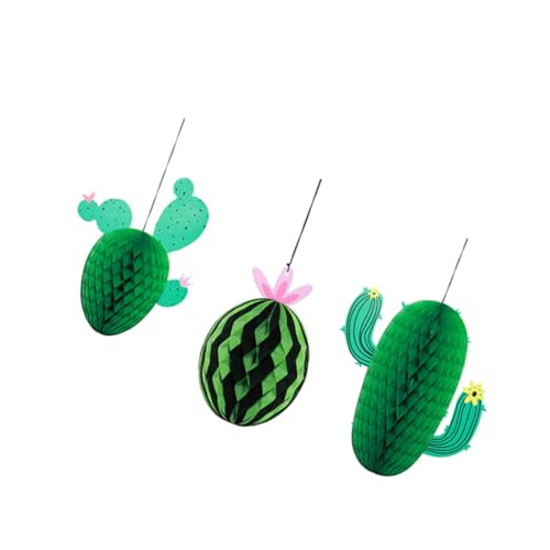 UTHCLO 3 Piezas Bola de Panal de Papel Cactus Decoración Colgante para Fiestas Ambiente Alegre Dormitorio Salón