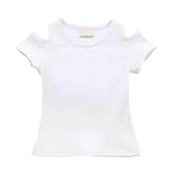 T shirts pour filles de couleur unie en matière souple   Styles disponibles, parfaits pour les tout petits et les adolescents, idéal pour le quotidien et les occasions spéciales, A6 blanc, 12 18 mois