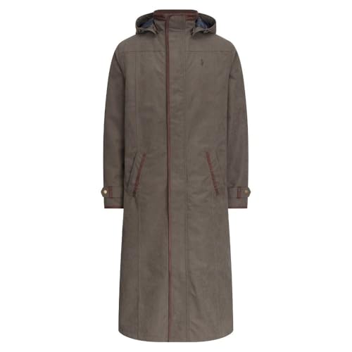 Walker and Hawkes Jack Murphy Men's Emmet Long Waterproof Riding Coat, 20,000mm Raincoat, Windproof, Detachable Hood, Olive - X-Large