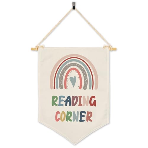 Lyiibb Reading Corner Hanging Pennant Flag, Boho Classroom Decor, Wall Banner for Kids Room Reading...