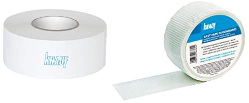 Knauf Fugen-Deckstreifen Kurt, reißfester Bewehrungs-Streifen zur Verspachtelung 75-m & EASY-TAPE Fugendeckband zum Stabilisieren und Verspachteln von Fugen – 48 mm x 45 m