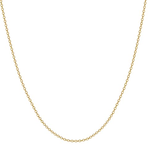 BORUO Cable Chain Necklace, Waterproof Gold Plated, 1mm 16 Inch by BORUO - Used condition - Image 2