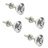 QEUOBUE 4PCS Universal Metal Car Hood Pins, 1.17 Inch Diameter Automotive Quick Release Bumper Clip, Push Button Vehicle License Plate Lock Clip Kit for Car, SUV, Truck (Silver)