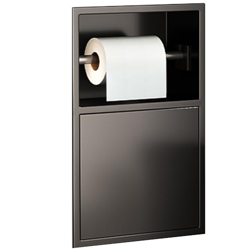 RJYYYDS Waterproof Recessed Shower Niche Stainless Steel Storage Caddy Toilet Paper Holder Stylish Bathroom Organizer 17x23x12 5cm Ideal