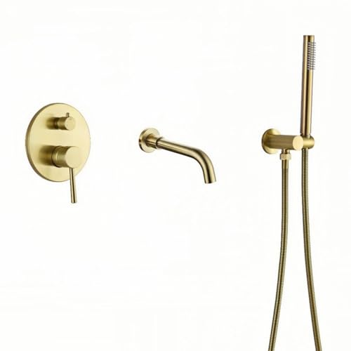 Pommeau de douche pour robinets en or brossé pour un bain relaxant et design au quotidien