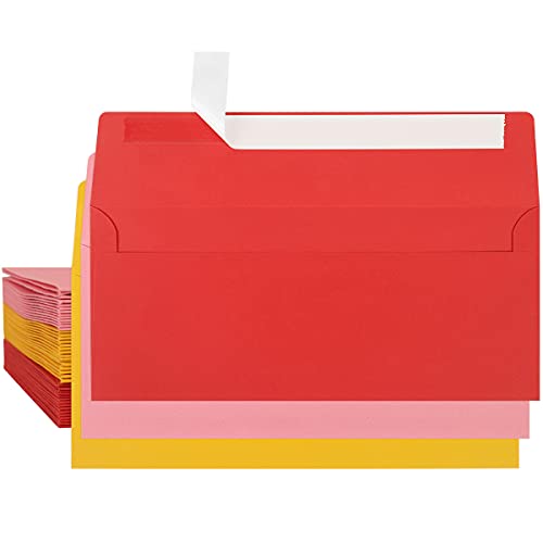 45 Pack #10 Self-Seal Business Envelopes, 4-1/8 X 9-1/2 Inches, Square Flap Envelopes with Peel & Seal, Assorted Colors…