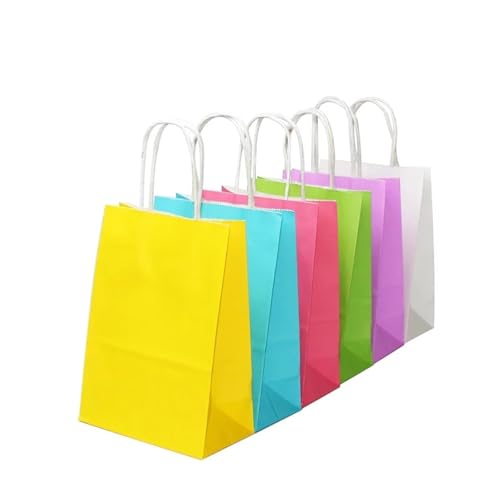 Sac en papier avec poignée coloré grand sac cabas papier kraft loisirs créatifs
