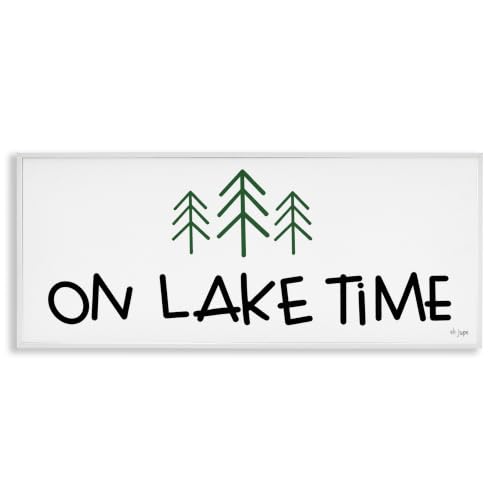 Stupell Industries On Lake Time Phrase Typography Pine Tree Doodle, Design by Jaxn Blvd.