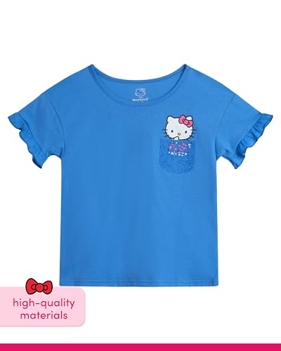 Image of Hello Kitty Girls Skort Set - 2 Piece Graphic Crewneck Top and Short Skort Cute Outfit Set (Sizes: 2T-12)