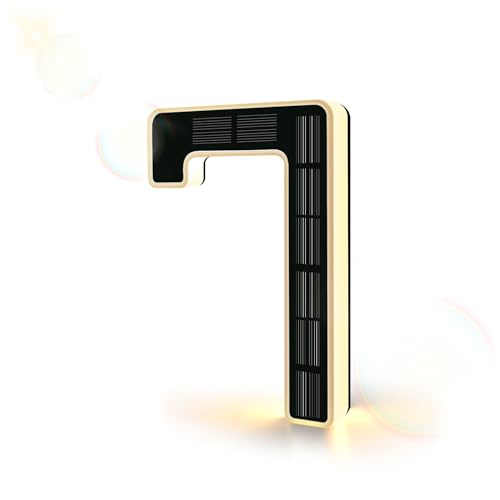 ISUNMEA 6.7 Inch Solar Lighted House Numbers for Outside, Light Up Waterproof LED Address Signs for Houses, Backlit Illuminated Exterior Modern House Numbers Light (7-Black, 6.7IN)