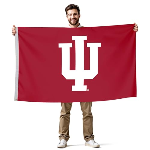 Indiana Hoosiers College Sports Printed Flag - NCAA Licensed - Nylon - School Banner (Red) (3 x 5)