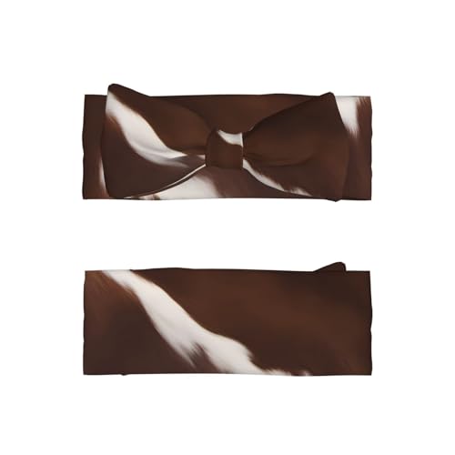 Brown Cowhide Picture Baby Bow Headband Stretchy and Soft for Newborns, Infants, Toddlers, and Kids Girls2