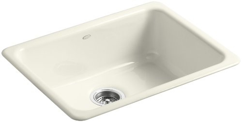 KOHLER K-6585-96 Iron/Tones Self-Rimming Undercounter Kitchen Sink, Biscuit #1