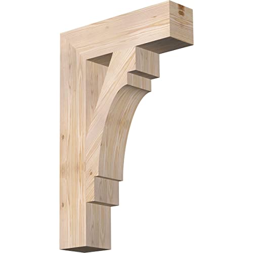 Ekena Millwork BKT06X22X34MRC05SDF Merced Block Bracket, 22" D x 34" H Rustic Wood, 5 1/2"W Douglas Fir (Smooth)