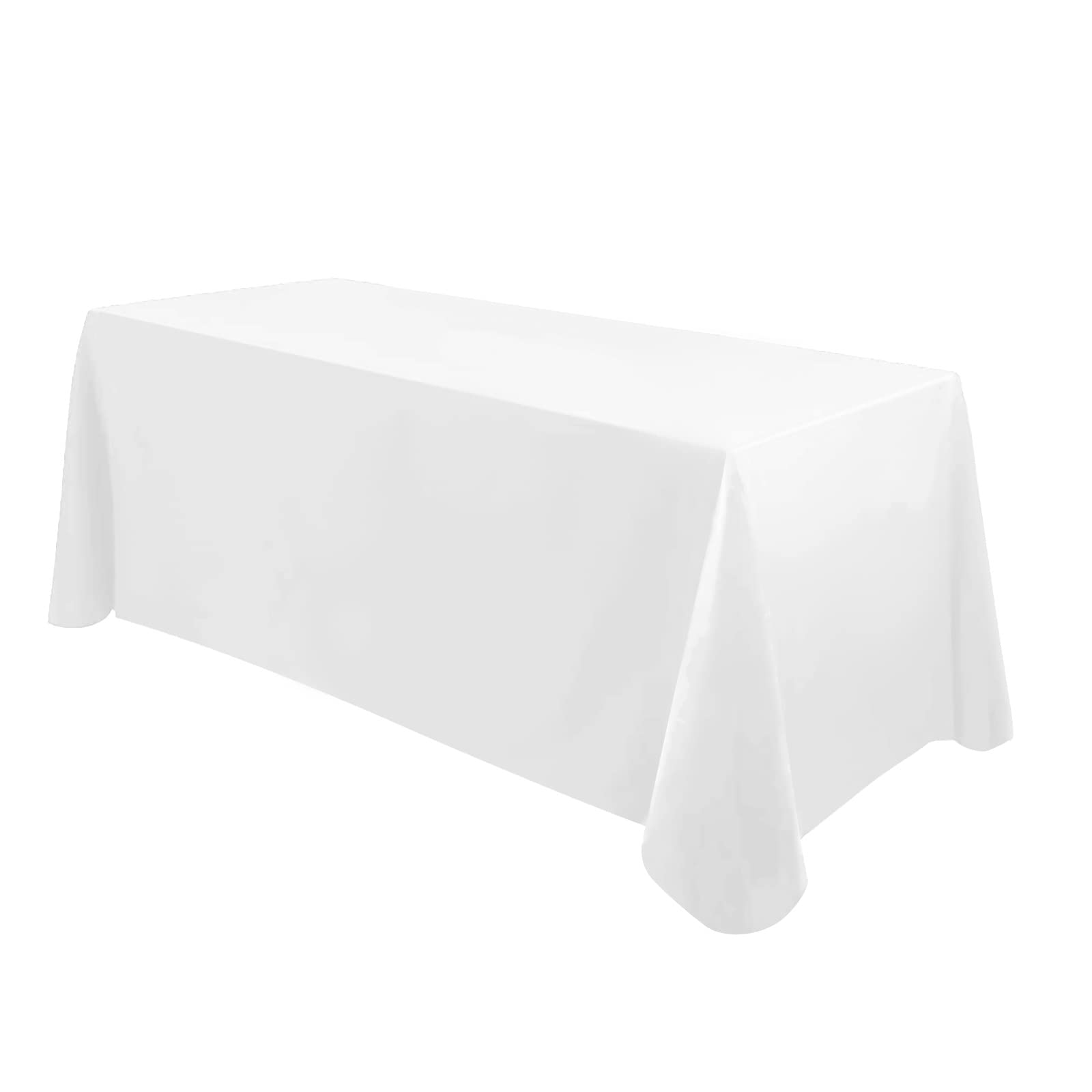 Alexandra's Linen Polyester Tablecloth for Wedding, Party, Events, Banquet, Buffet 90"*132" White