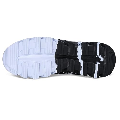 Ytrxm Big Kid Shoes Lightweight Athletic Sneakers Size 3 Slip On Sports Running Walking Gym Shoes For Boys Girls Black White #TOP3