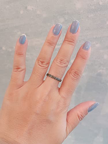 Minddha Pure Sterling Silver Rings - Wheat Grains Wishbone Oxidized 925 Silver Ring - Christmas, Valentines, Birthday, Women's Day, Mothers Day Gifts - 3Mm Band Size 9 #TOP4