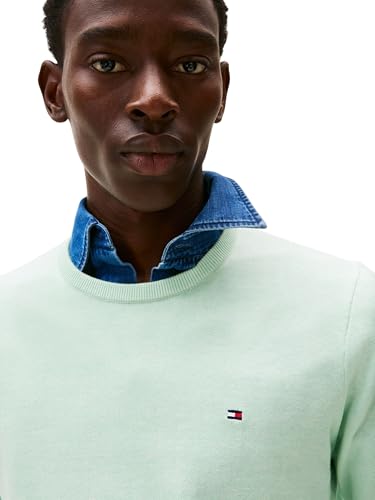 Tommy Hilfiger Men's Essential Ssnl Cotton Crewneck Mw0Mw39999, Green, L 2