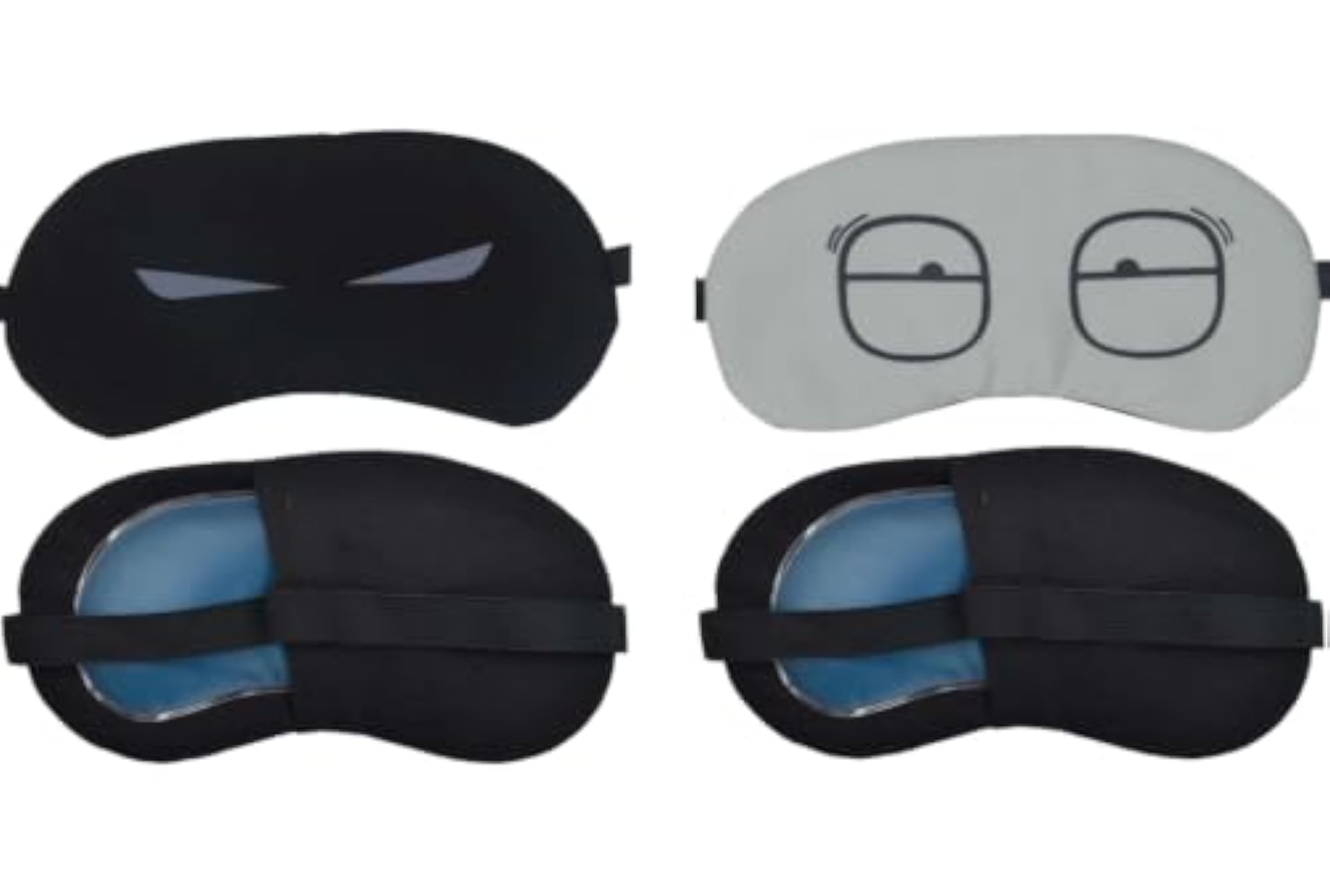 Cooling Gel Eye Mask for Sleeping, Angry Eyebrows & Mr Typography (Blue)