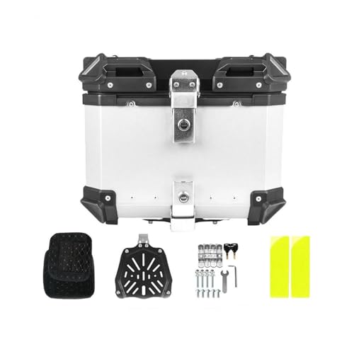 SHQXD Seitenkoffer Für BMW G310GS F700GS F800GS F900R F900XR Für Kawasaki Für Versys 300X 650 1000 Motorrad-Heckkoffer Aus Aluminium, Gepäckträger, Zubehör(32L Silver Box)