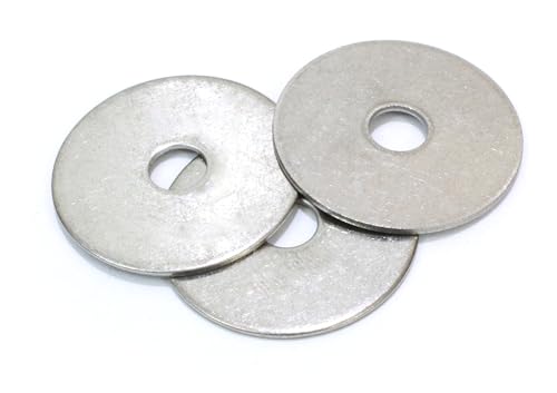 Image of 1 /2 inch x 2 inch Stainless Fender Washer, (100 Pack), 18-8 (304) Stainless Steel Flat Washer, 0.562 inch ID x 2 inch OD x 0.062 inch Thick, Plain Finish Metal Washer by Bolt Dropper