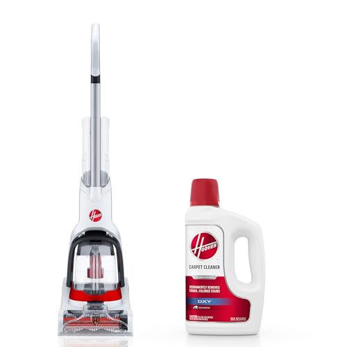 Image of Hoover PowerDash Pet+ Compact Carpet Cleaner Machine, FH50704V + 50 oz Oxy Carpet Cleaner Solution, Deep Cleaning Carpet Shampoo, AH31950