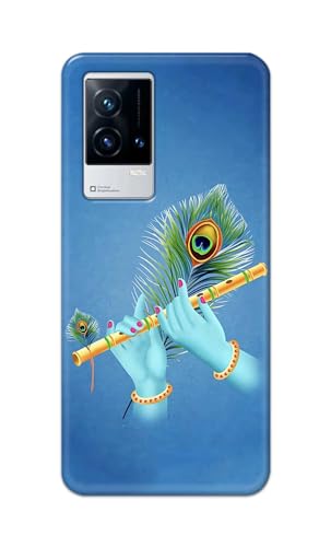 Image of PRINTFIDAA Printed Hard Back Cover Case for Vivo IQOO 9 5G Back Cover (Flute in Krishna Hands) -112
