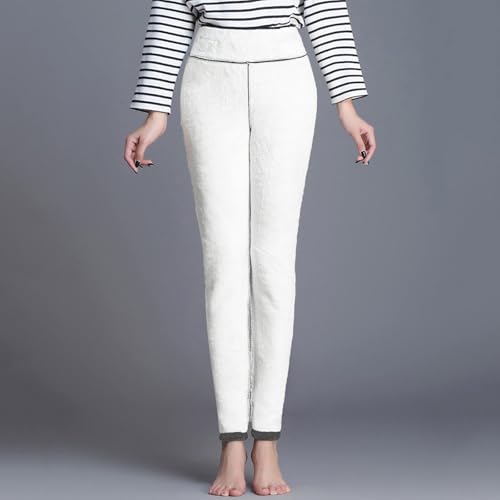 Leggings elásticos de cintura alta con forro polar interior para mujer 4