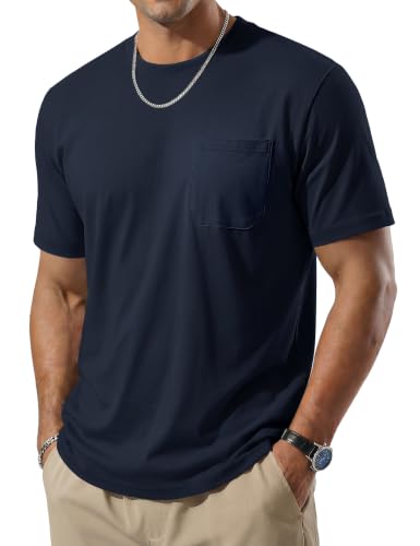TACVASEN TACVASEN Men's Pocket T-Shirt UPF 80+ Short Sleeve Soft Crew Neck Basic Tee