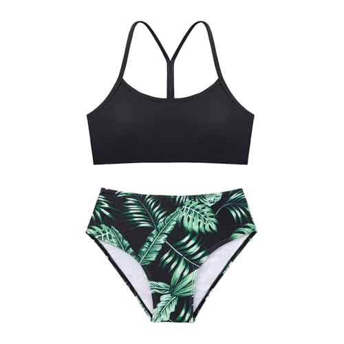 Weixinbuy Girls Swimsuits Bikini Set Kids Bathing Suit Bikini Top Bottom 2Pcs Teen Girls' Swimwear Set