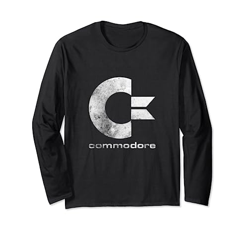 Commodore C64 – C = & commodore in stone washed grunge Long Sleeve T-Shirt