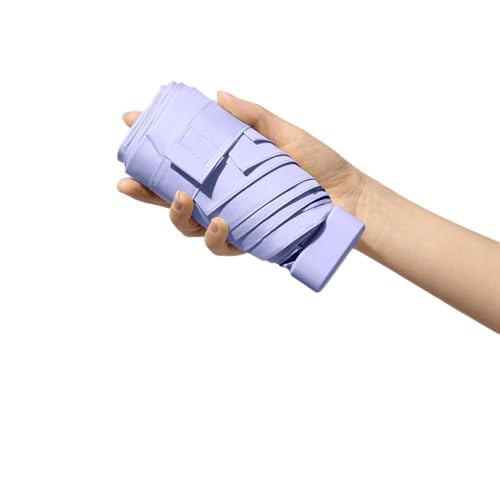 Maibar Mini Regenschirm UPF 50 Regenschirm uv schutz Tragbar Leicht Taschenschirme Klein Falten Sonnenschirm UV-beständig für Damen (Lila)