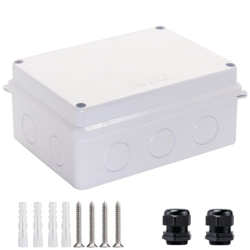Image of Junction Box Dustproof Waterproof IP65 ABS Plastic Electrical Boxes, Indoor & Outdoor Electrical Power Cord Enclosure Universal Project Box DIY Case White 5.9 x 4.3 x 2.8 inch(150x110x70mm)