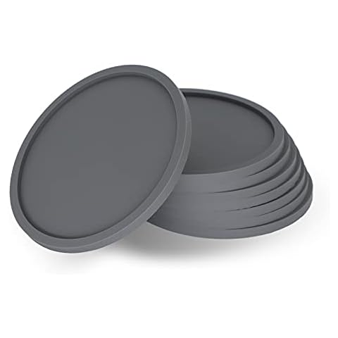 Table Coasters for Drinks 8 Pack Non-Slip Soft Silicone Cup Coasters for Drinks Absorbent Coasters Cup Pad Heatproof Drinks Mats Coasters for Drinks Absorbent Cover