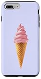 Installation facile Coque pour iPhone 7 Plus/8 Plus Cône de glace rose Soft Serve fraise