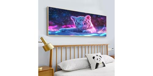 Broderie diamant tigre 90x180cm grand format kit complet