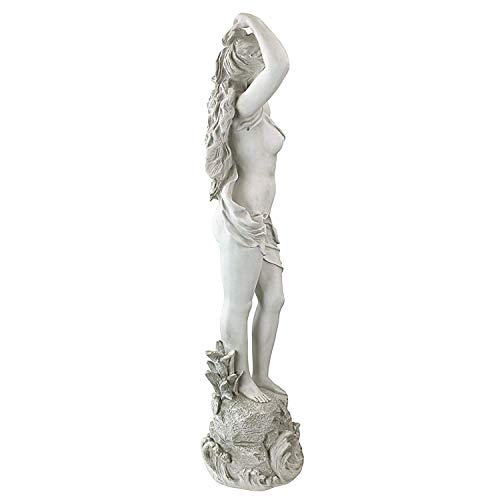 Design Toscano Spring Awakening Classic Woman Garden Statue, 14 inches wide, 40 inches tall, Cast Stone Resin, Antique Stone Finish