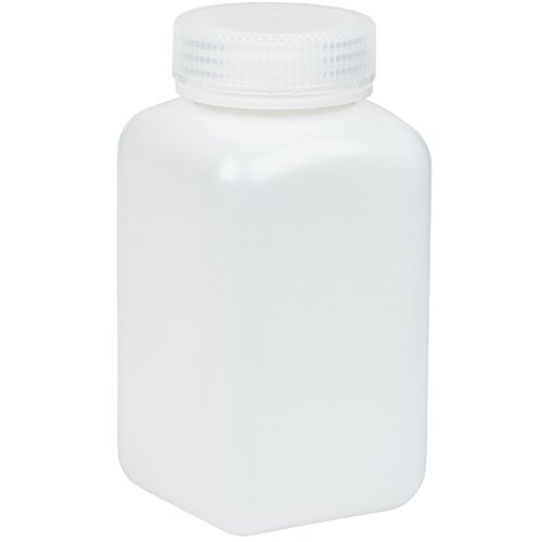 Karter Scientific 500ml Square Storage Bottle, Wide Mouth, HDPE Material, Screw Cap, 238C3 (Single)