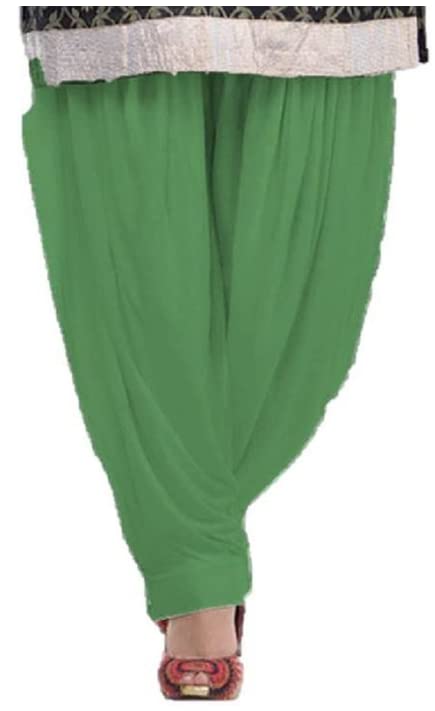 Green Color Womens Cotton Plain Patiala Salwar Pant Punjabi Style Bottom Pant Comfortable Loose Fit Full Patiala Salwar