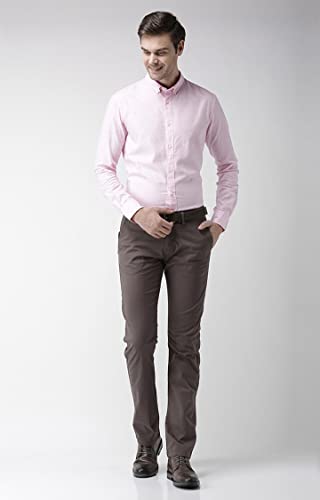 Image of Celio Brown Solid Straight Fit Chinos