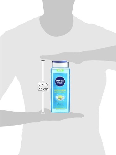 NIVEA Men Power Refresh Body 3-in-1 Wash - Face, Body, Hair with Citrus Scent - 16.9 fl. oz. Bottle