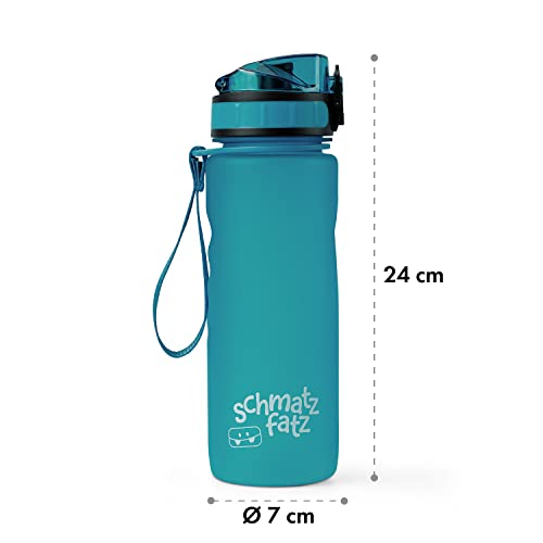 schmatzfatz Trinkflasche Kinder Auslaufsicher 0,5L, Sport Trinkflasche Schule zum Wandern & Fitnessstudio, Geschmacksneutrale Wasserflasche 500ml, Trinkflasche mit Fruchteinsatz, BPA-Frei