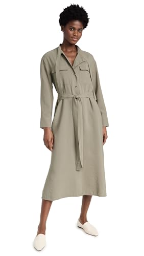Vince Womens Soft Utility Long Sleeve Shirt Dress, LT SEA Fern, XX-Small at  Amazon Women's Clothing store
