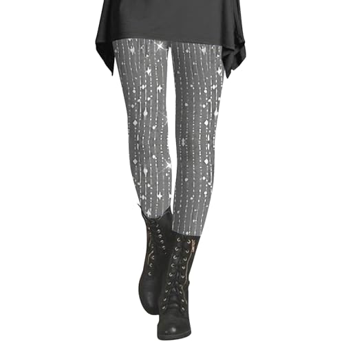 Leggings Belle Fesse Women's Printed Lentejuelas Sport Leggings with Soft and Slim Butt Pantalones Cargo Blanco Niño, A-plateado., L