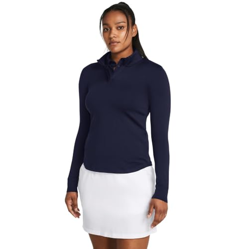Under Armour Women's Playoff 1/4 Zip Long Sleeve, 410 Blue, LG